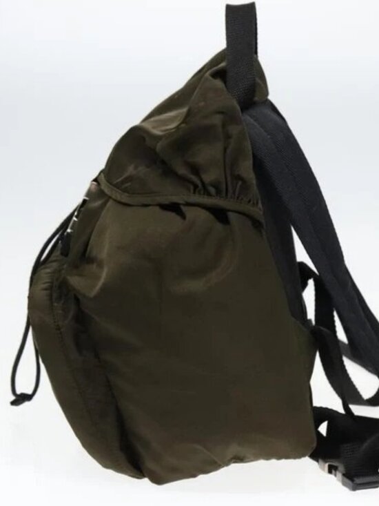 PRADA Backpack Nylon Khaki Silver Auth ep5764 main image 11